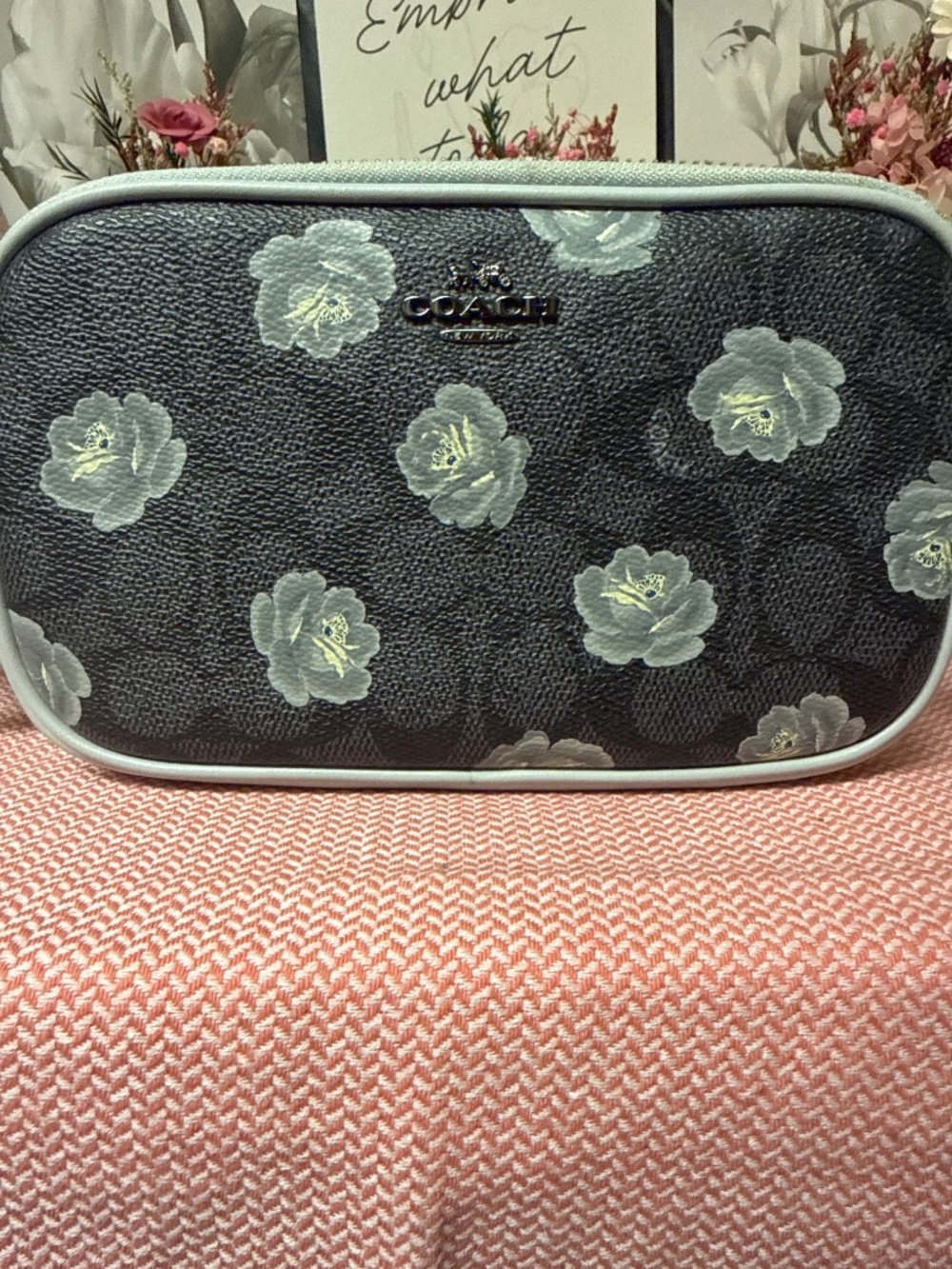 Denim Blue Coach Floral Small Crossbody Bag - Picture 11 of 13